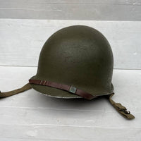 Casque américain USM1 à pontets fixes en cuir marron