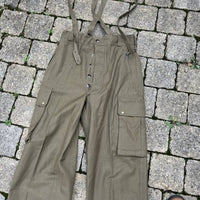 Pantalon Parachutiste Mdle 1947 et bretelles toile verte
