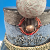 Casque militaire - shako d'officier français, régiment de hussards, fin du XIXe siècle.