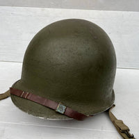 Casque américain USM1 à pontets fixes en cuir marron