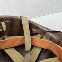 Casque américain USM1 à pontets fixes en cuir marron