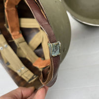 Casque américain USM1 à pontets fixes en cuir marron